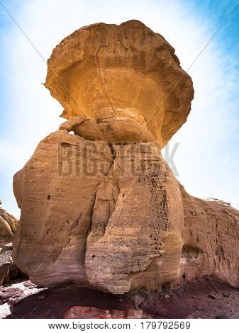 Mushroom Rock In Wadi Rum Desert