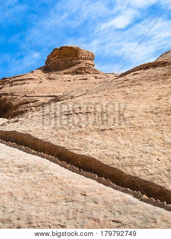 Water Collecting Channel In Sandstone Rocks