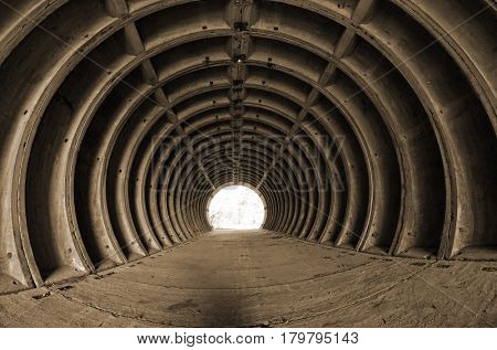 Bunker, abandoned underground. April 2,2017 in Kiev, Ukraine