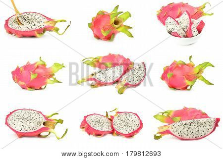 Group of pitaya isolated on a white cutout
