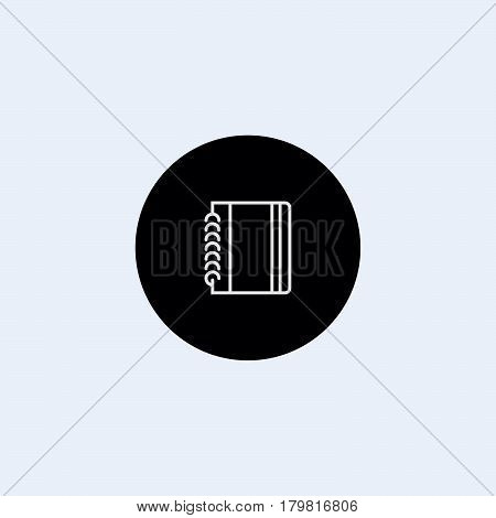 Notepad icon on white background. Vector illustration.
