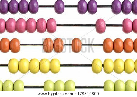 Close up abacus isolated on white background