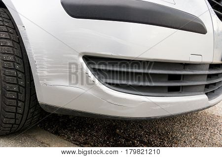 Car With Damaged Paint, Parking Accident
