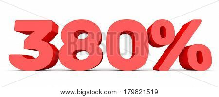 Three Hundred And Eighty Percent. 380 %. 3D Illustration.