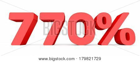 Seven Hundred And Seventy Percent. 770 %. 3D Illustration.