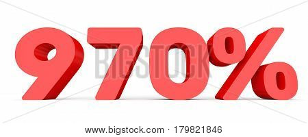 Nine Hundred And Seventy Percent. 970 %. 3D Illustration.