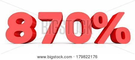 Eight Hundred And Seventy Percent. 870 %. 3D Illustration.