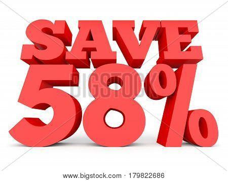 Fifty Eight Percent Off. Discount 58 %.