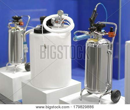 Modern equipment on agricultural exhibition