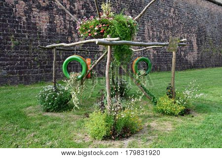 Neuf Brisach France - july 23 2016 : exhibition in the fortification in summer