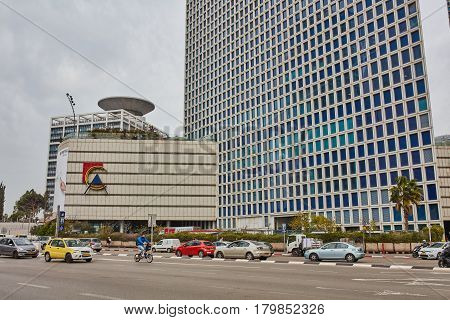 Tel Aviv - February 2, 2017: Tel Aviv Train Station Near Azrieli Mall
