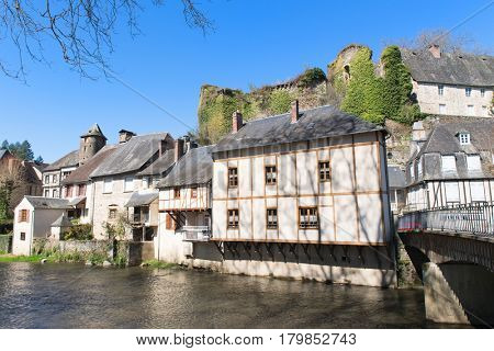 Little French village Segur-Le-Chateau in the Limousin