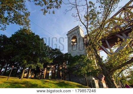The part of the Hell Gate Bridge at Astoria park, New York