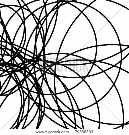 Random Intersecting Lines Abstract Pattern / Texture. Geometric Monochrome Background