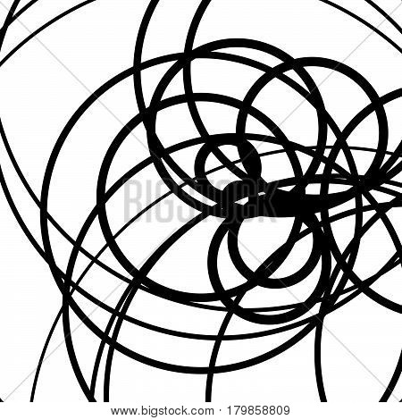 Random Intersecting Lines Abstract Pattern / Texture. Geometric Monochrome Background