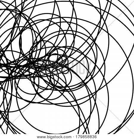 Random Intersecting Lines Abstract Pattern / Texture. Geometric Monochrome Background