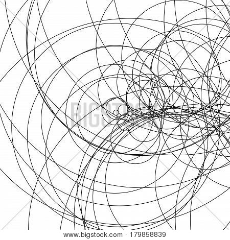 Random Intersecting Lines Abstract Pattern / Texture. Geometric Monochrome Background