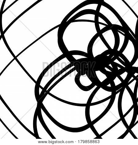 Random Intersecting Lines Abstract Pattern / Texture. Geometric Monochrome Background