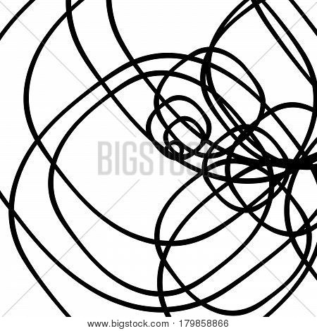Random Intersecting Lines Abstract Pattern / Texture. Geometric Monochrome Background