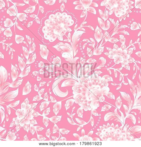 Seamless background with delicate flowers pattern. Vector illustration