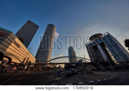 Tel-aviv - 9 December, 2016: Azrieli Mall In Tel Aviv, Street View