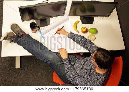 raw food in creative work concept