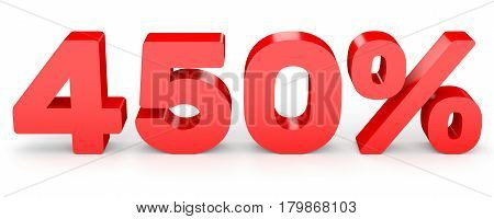Four Hundred And Fifty  Percent. 450 %. 3D Illustration.