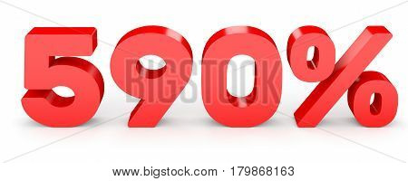 Five Hundred And Ninety Percent. 590 %. 3D Illustration.