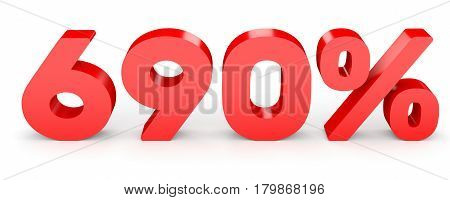 Six Hundred And Ninety Percent. 690 %. 3D Illustration.