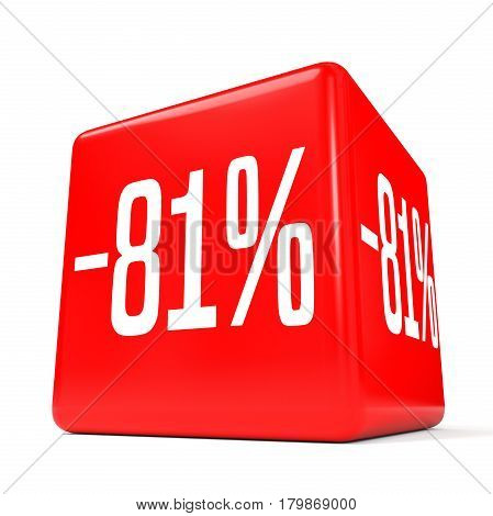 Eighty One Percent Off. Discount 81 %. Red Cube.