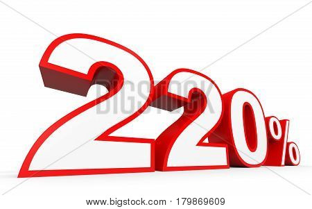 Two Hundred And Twenty Percent. 220 %. 3D Illustration.