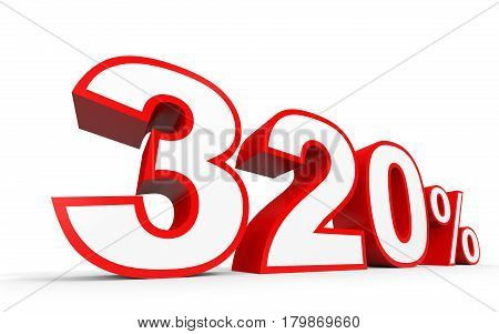Three Hundred And Twenty Percent. 320 %. 3D Illustration.