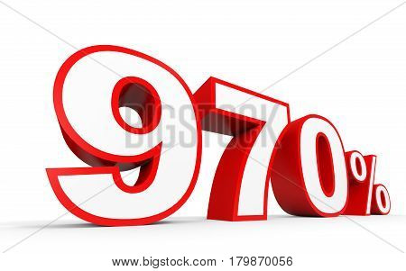 Nine Hundred And Seventy Percent. 970 %. 3D Illustration.