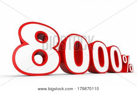 Eight Thousand Percent. 8000 %. 3D Illustration.