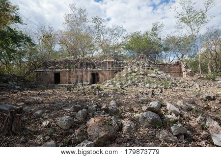 Mayan archaeological site, zona arqueologica Sayil, Yucatan, Mexico