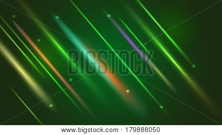 Abstract bright motion background with blurred light rays and lens flare. Dynamic digital, technology backdrop for breaking news or cover. Vector illustration.