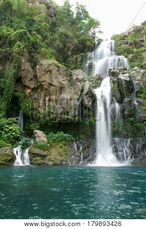 Les Cormorans Waterfall On Reunion Island