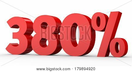 Three Hundred And Eighty Percent. 380 %. 3D Illustration.