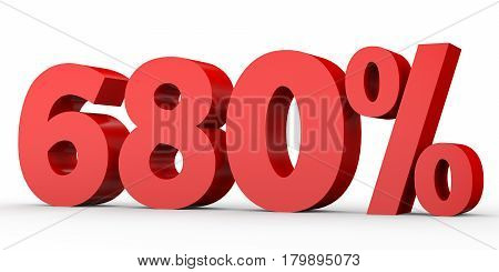 Six Hundred And Eighty Percent. 680 %. 3D Illustration.