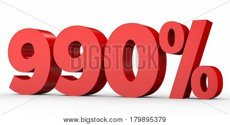 Nine Hundred And Ninety Percent. 990 %. 3D Illustration.