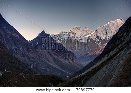 Valley On Manaslu Circuit Trek In Nepal