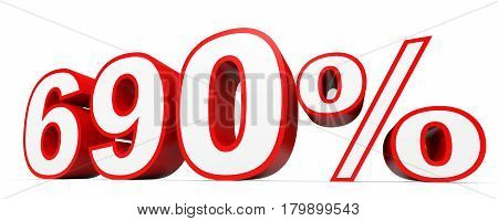 Six Hundred And Ninety Percent. 690 %. 3D Illustration.