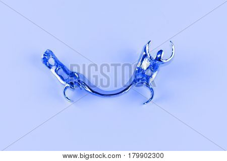 arc prosthesis frame is made of a metal alloy in dental laboratory