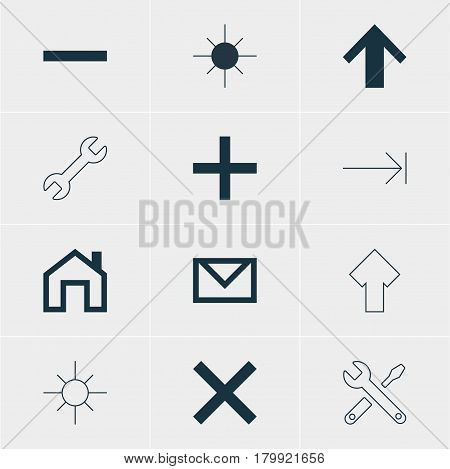 Vector Illustration Of 12 Member Icons. Editable Pack Of Tabulation Button, Minus, Maintenance And Other Elements.