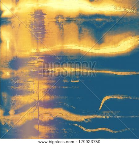 Abstract vintage background with faded grungy texture. Aged backdrop with different color patterns: yellow (beige); brown; blue; purple (violet); pink