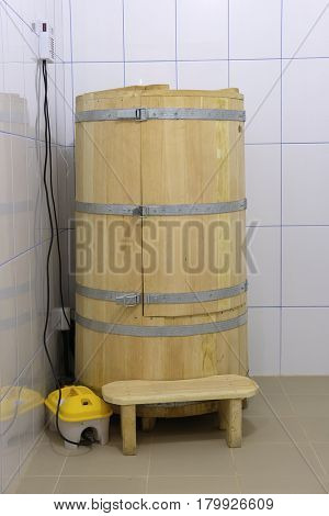phyto barrel in a spa center