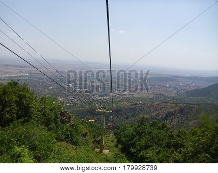 Magnificent Views of Mountains from Cable Car