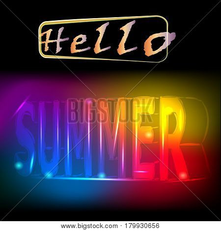 Hello summer background with the letters in the style 3d , vector , illustration.
