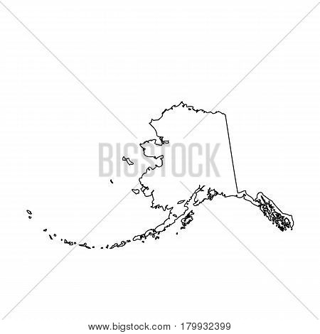 map of the U.S. state Alaska. Vector illustration