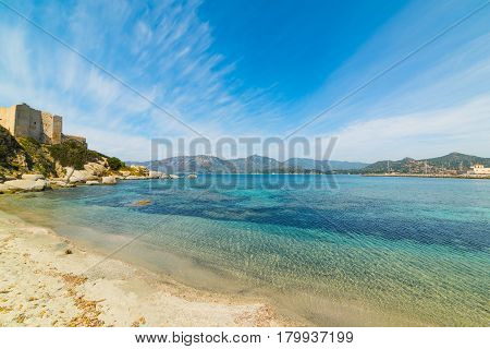Fortezza vecchia beach in Sardinia in Italy